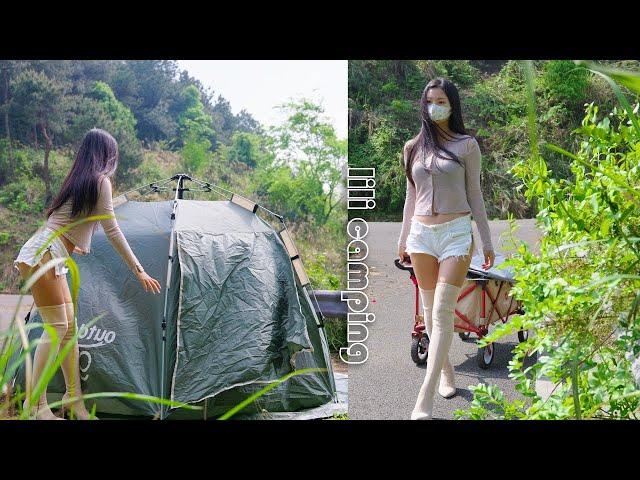 SOLO ASMR CAMPING - LONELY YOUNG GIRL ! PiPi Camping Part