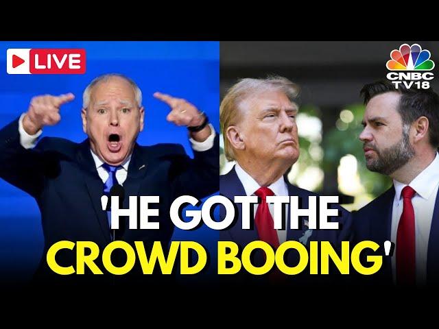 LIVE: Tim Walz Sharp Attack Against JD Vance ‘He Got The Crowd Booing" | Trump Vs Harris | N18G