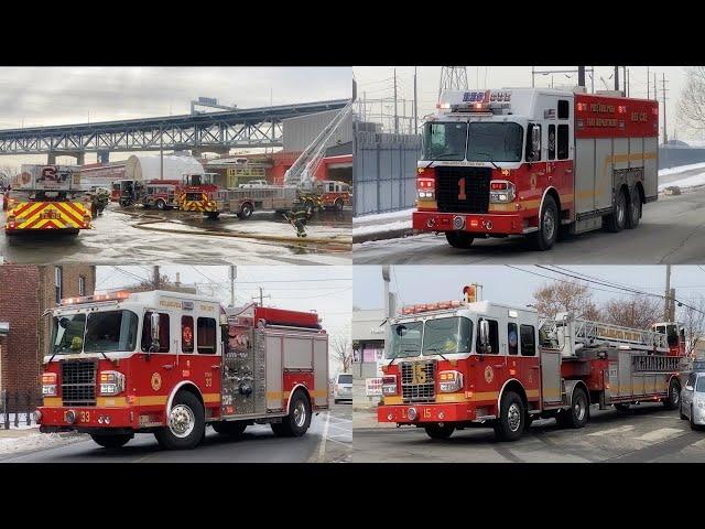 ⁴ᴷ Philadelphia Fire Department 4301 N Delaware Ave Box Response, 2&2 Response, Fire ground Footage