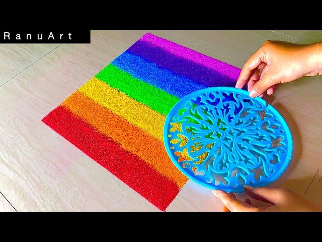 Simple Rangoli | Diwali Rangoli Designs | Navratri Rangoli designs | Rangoli colors | Ranu Art