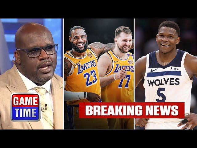 NBA GameTime | "Nobody wants to face Luka-LeBron" - Shaq UPDATES Lakers' starting lineup vs T-Wolves