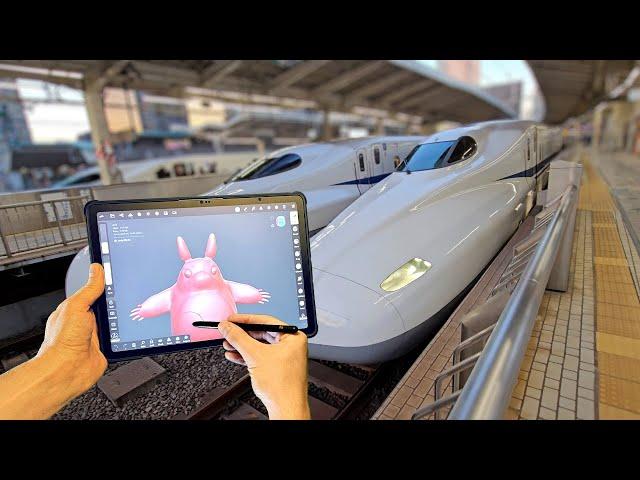 3D Sculpting on the go with XPPen Magic Drawing Tablet and visiting Ghibli museum (Nomad Sculpt)