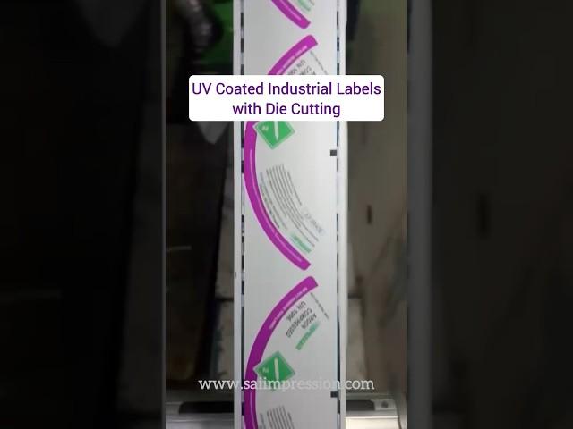 Precision in Action: UV Coated Industrial Labels with Expert Die Cutting & flexo Printing #labels