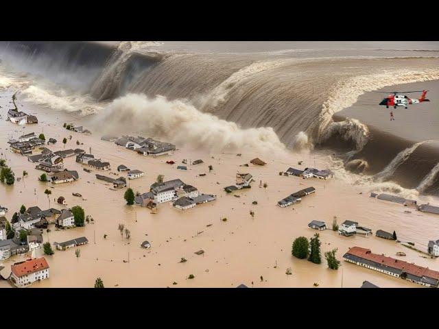 Dam collapses 100 meters in Italy! Worst flooding in Ravenna, helicopter evacuation