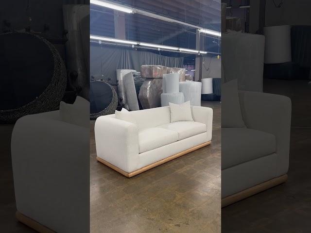 Restoration Hardware Sculptural sofa replica with white oak base #furniturefactory #sofa