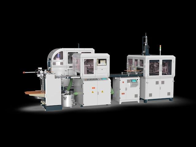 Simultaneous production Top box and Bottom box of two HM-ZD6418G Automatic Rigid Box Making Machine
