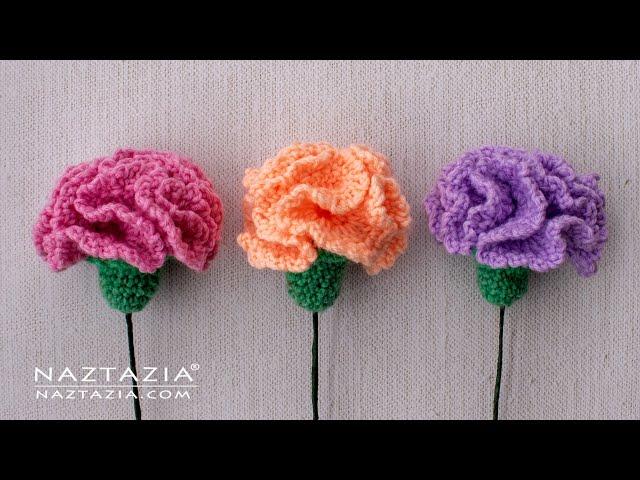 HOW to CROCHET a CARNATION FLOWER - Fast and Easy Flowers for a Wedding and Prom Bouquet by Naztazia