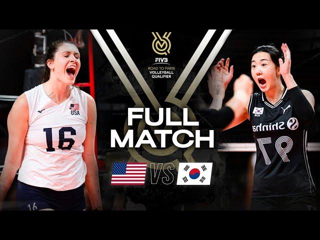  USA vs  KOR - Paris 2024 Olympic Qualification Tournament | Full Match - Volleyball