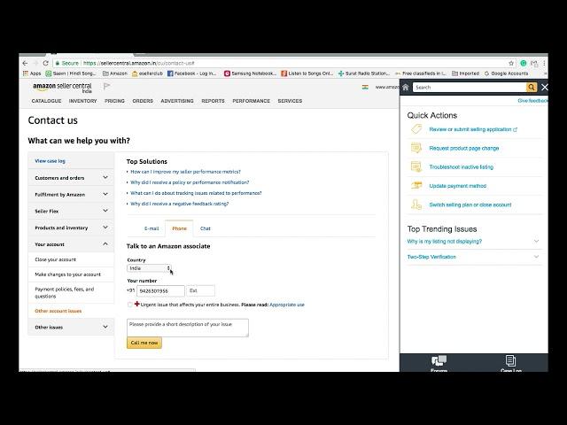 How to call Amazon Seller Support