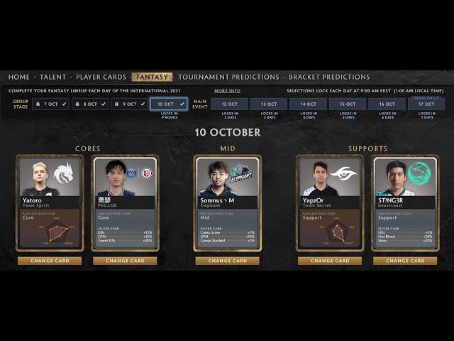Fantasy Challenge Dota2 TI 10 Line-Up Day 4 Group Stage Quick Guide