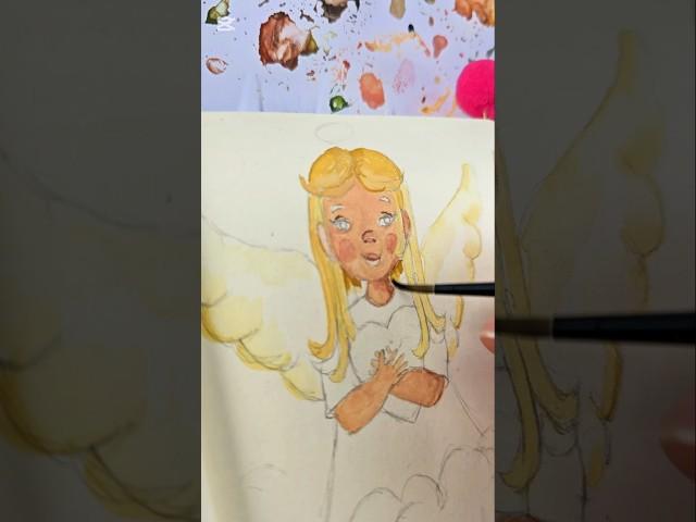 Guardian Angel #watercolorpainting #howtosketch