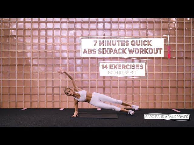 7 MINUTES ABS SIXPACK WORKOUT | no equipment | Caro Daur #DAURPOWER