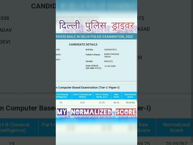 delhi police driver my score card !! #ssc #motivation #shorts