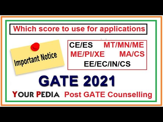 Post GATE Counselling 2021  | Which score to use for applications | Dr. Vijayender | YourPedia