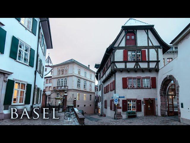 Winter City Walk in Basel, Switzerland