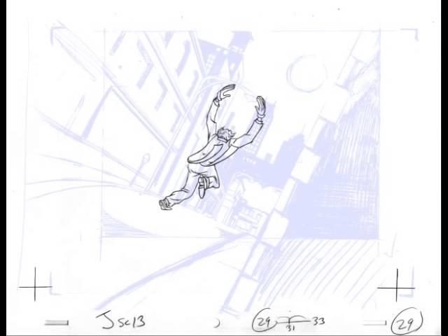 Joker runs away in perspective