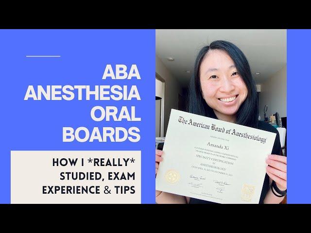 ANESTHESIA ORAL BOARDS [ABA APPLIED EXAM]: how I *really* studied, my Zoom exam experience & tips