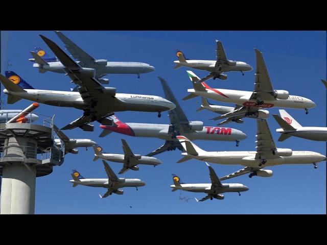 Incredible Plane Landings  - 75 planes in 50 seconds (Funny)