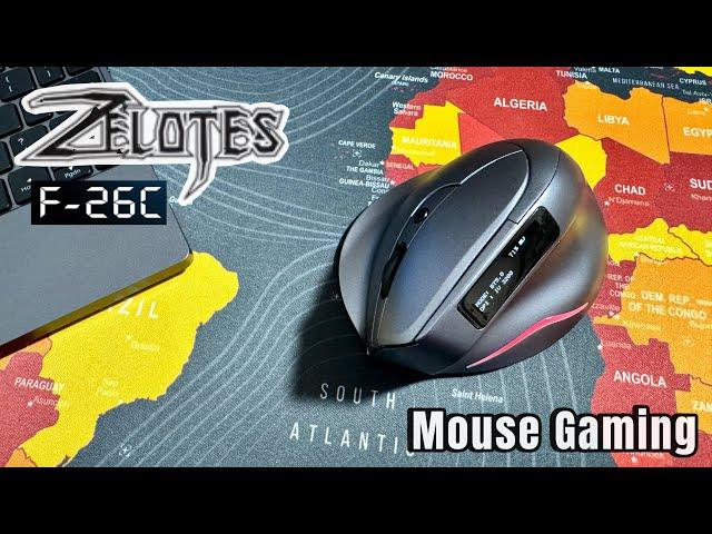 Zelotes F-26C - The Best Vertical Mouse Wireless Gaming ( with Display and LED )