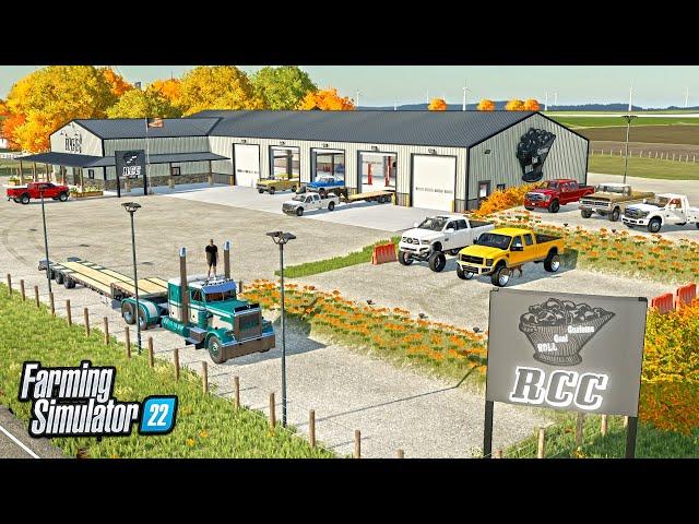 BUILDING A TRUCK DEALERSHIP FROM SCRATCH! (ROLLIN COAL CUSTOMS!) | FARMING SIMULATOR 22