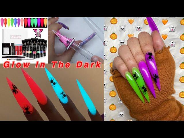 EXTRA LONG STILETTO HALLOWEEN NAILS NEW SAVILAND POLYGEL KIT! Polygel Nail Tutorial