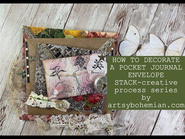 How to make and decorate a Pocket Journal Stacked Envelope | craft along
