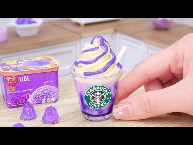 Must Try! Miniature Starbucks Purple Frappuccino Idea | Tiny Starbucks Recipe by Miniature Cooking