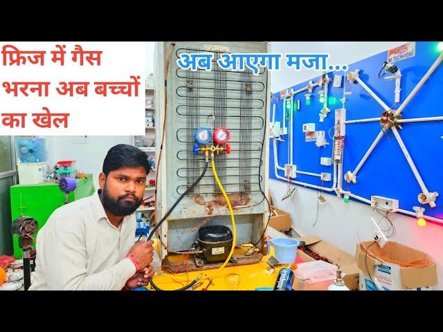 How to gas Fill in Refrigerator All Step full practical अपनी फ्रिज में गैस भरे अपने घर Live