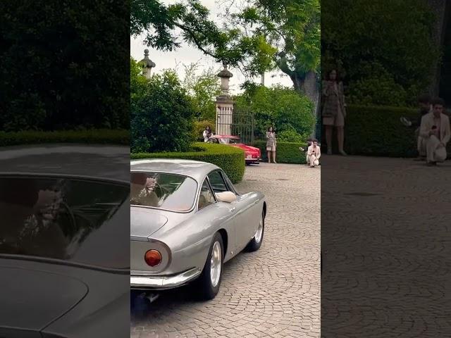 Cavallino Classic di Modena 2022; cars leaving Casa Maria Luigia for a short tour across Modena