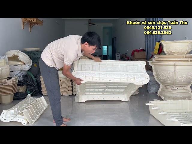 Khuôn đúc bể vuông 1m chân quỳ nhựa Abs mẫu khuôn chậu đẹp dày dặn giá rẻ