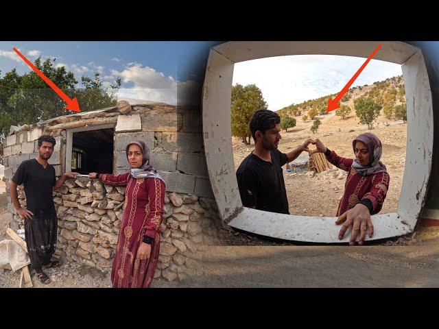 Struggle for happiness: installing dream window for Reza and Soheela' romantic cottage in mountains