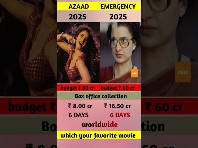 Azad vs emergency movie box office collection 6 day | azad 6 day collection #shorts #aa