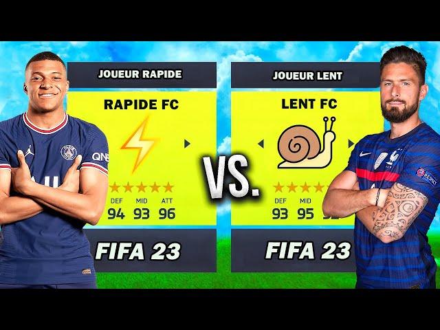 RAPIDE vs LENT sur FIFA 23 (Mbappe est trop rapide )