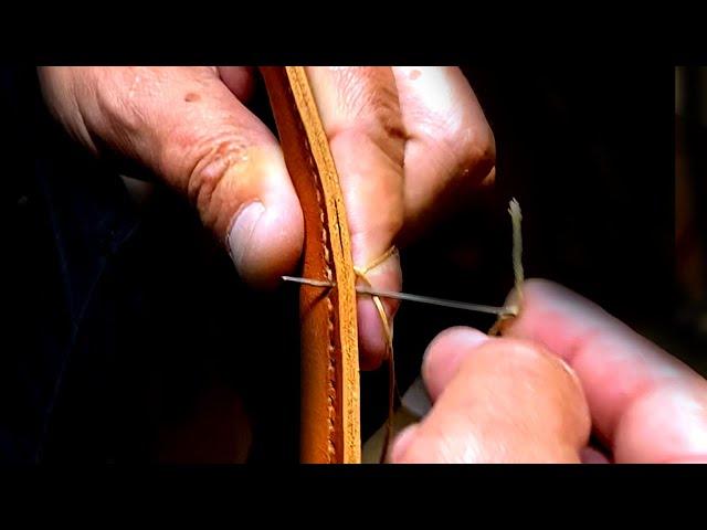 How To Saddle Stitch Leather WITHOUT a Stitching Pony | Leather Stitching Tutorial