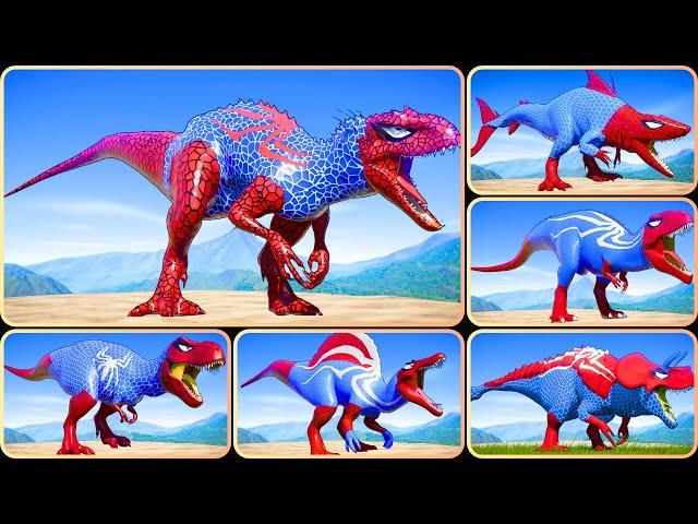 Superhero Dinosaurs Fighting T-Rex vs Spinosaurus vs I-Rex Jurassic World Evolution