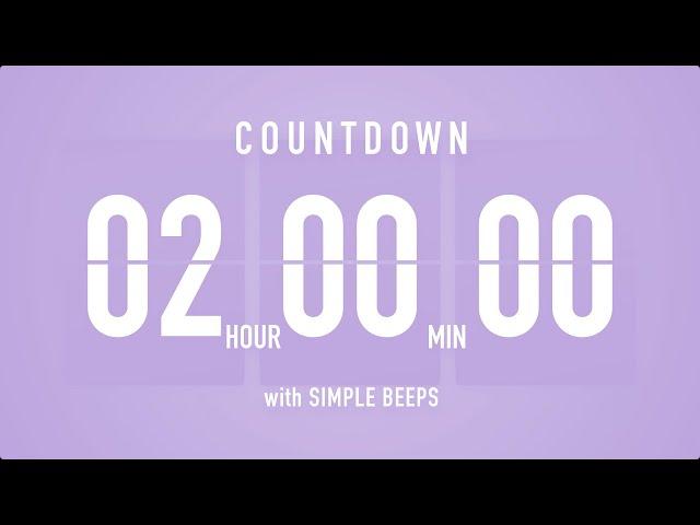 2 Hours Countdown Flip Clock Timer / Simple Beeps 🫐 