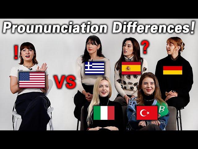 English Word Differences in 6 Languages!! (US, Greece, Spain, German, Italy, Turkey)