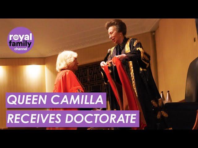 Queen Camilla is Presented With an Honorary Degree by Princess Anne