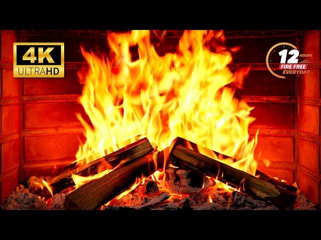  Cozy Fireplace 4K Crackling Fire Sounds. Fireplace Burning Ambience for TV UHD at Home. ASMR Relax