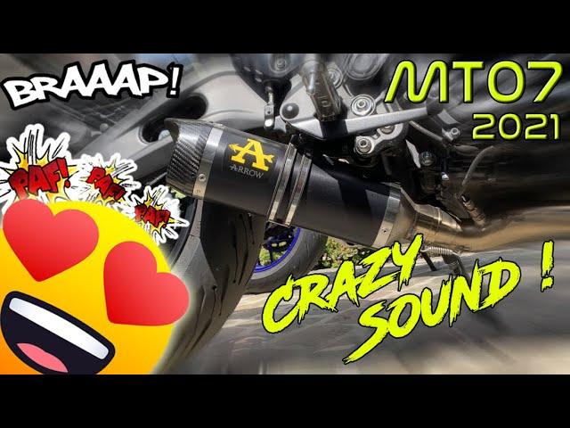 YAMAHA MT07 2021 Pure Sound  - Arrow Thunder - Pops & bangs [ Zoom H1n]