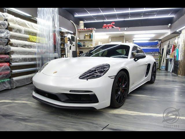 【秀卡司車體貼膜】Porsche Cayman GTS 718 全車改色貼膜 / 3MSP281 / 綢面迷幻變色龍白  / CAYENNE / MACAN / 汽車貼膜 / 汽車改色 / 汽車犀牛皮