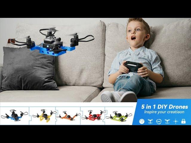 TECHVIO Drone for Kids,5in1 DIY Drone Building Kits,Creative Educational Learning STEM Flying