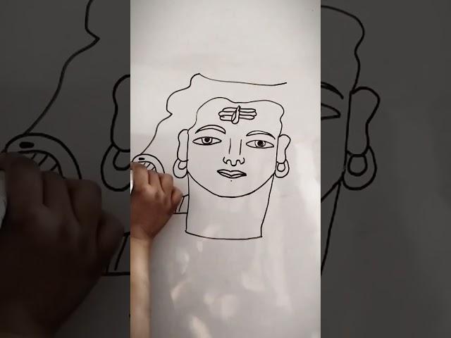 | How to draw Shiv |  Simple Drawing ️ #bholenath #shiv #drawing #shorts