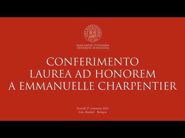 Laurea ad honorem a Emmanuelle Charpentier | Live del 27/9/2024