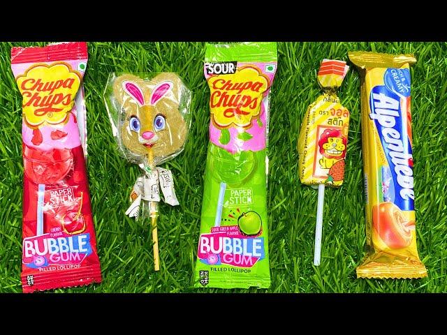 ASMR Popular gummy Candys / lots of colorful rainbow lollipop candy chocolate eat / satisfying video