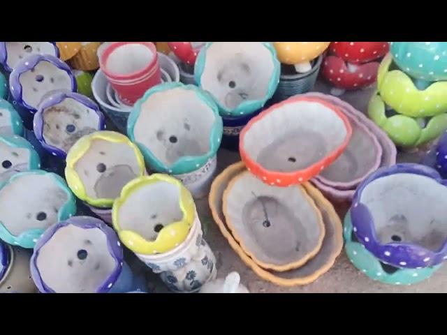 सबसे सस्ता Ceramic Market Khurja || Ceramic Pots & Planters Wholesale/ || Garden Decor Items