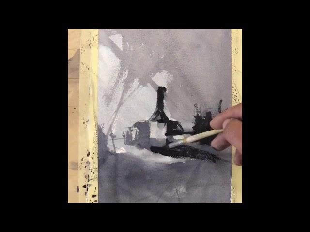 Value study in watercolor