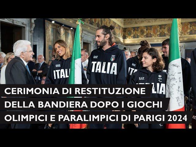 Restituzione della Bandiera da parte degli atleti italiani di ritorno dai Giochi Olimpici