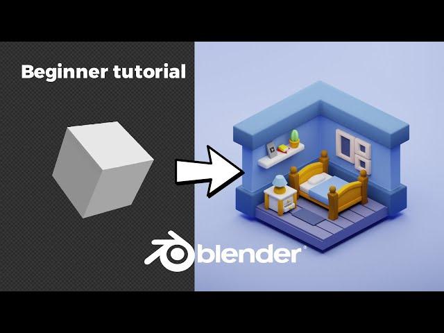 Blender 3D - Create a 3D Isometric BEDROOM in 15 minutes | Beginner Tutorial