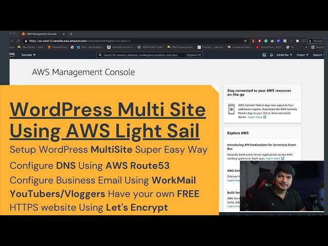 WordPress Multisite using AWS Lightsail - Install  & Setup Domains, Email , Vlog/YouTuber's site